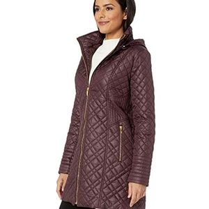 NWT Via Spiga Multi Quilted Hooded coat, sz M